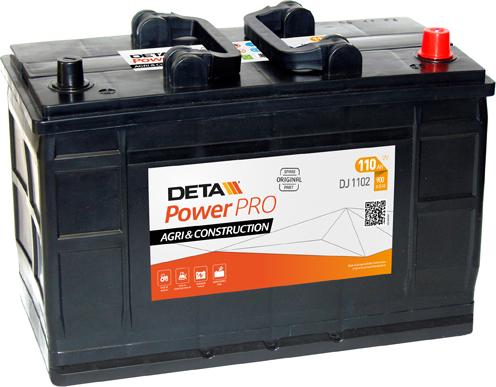 DETA DJ1102 - Стартерная аккумуляторная батарея, АКБ autospares.lv
