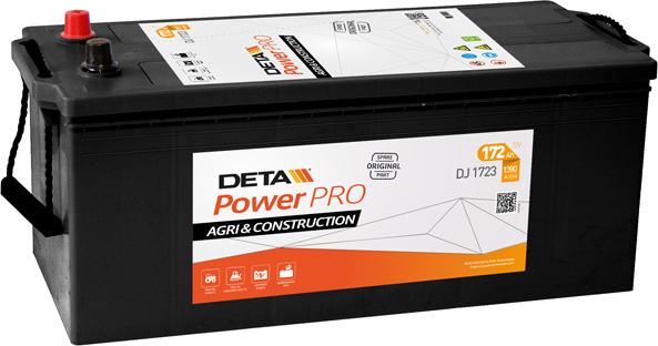 DETA DJ1723 - Стартерная аккумуляторная батарея, АКБ autospares.lv