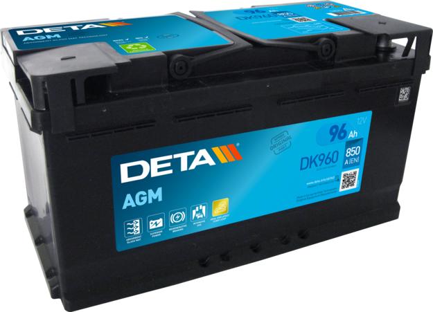 DETA DK960 - Стартерная аккумуляторная батарея, АКБ autospares.lv