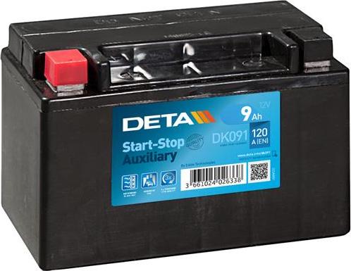 DETA DK091 - Стартерная аккумуляторная батарея, АКБ autospares.lv