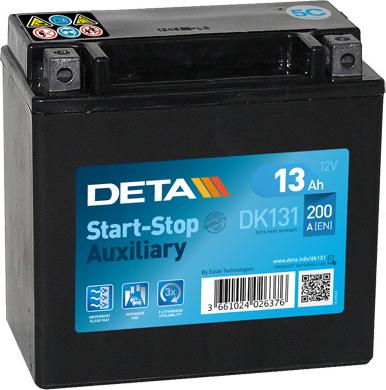 DETA DK131 - Стартерная аккумуляторная батарея, АКБ autospares.lv