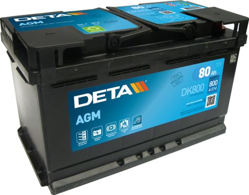 DETA DK800 - Стартерная аккумуляторная батарея, АКБ autospares.lv