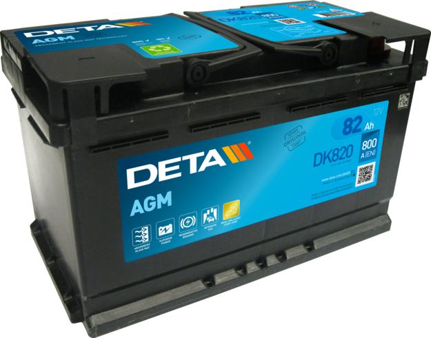 DETA DK820 - Стартерная аккумуляторная батарея, АКБ autospares.lv