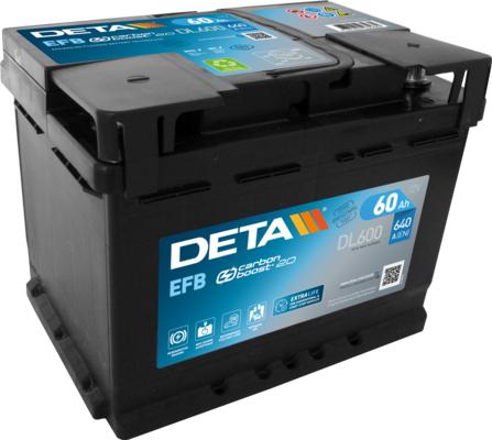 DETA DL600 - Стартерная аккумуляторная батарея, АКБ autospares.lv