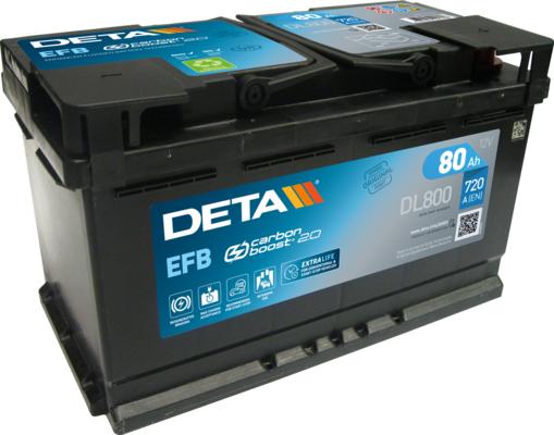 DETA DL800 - Стартерная аккумуляторная батарея, АКБ autospares.lv