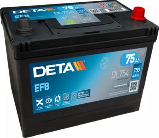 DETA DL754 - Стартерная аккумуляторная батарея, АКБ autospares.lv