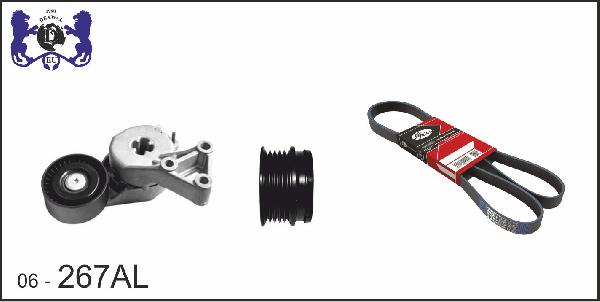 DEXWAL MOBIDEX 06-267AL - Поликлиновый ременный комплект autospares.lv