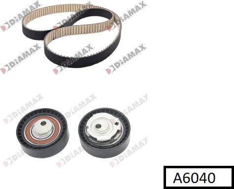 Diamax A6040 - Комплект зубчатого ремня ГРМ autospares.lv