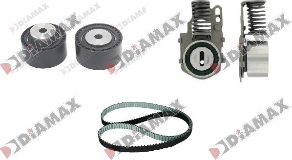 Diamax A6063 - Комплект зубчатого ремня ГРМ autospares.lv