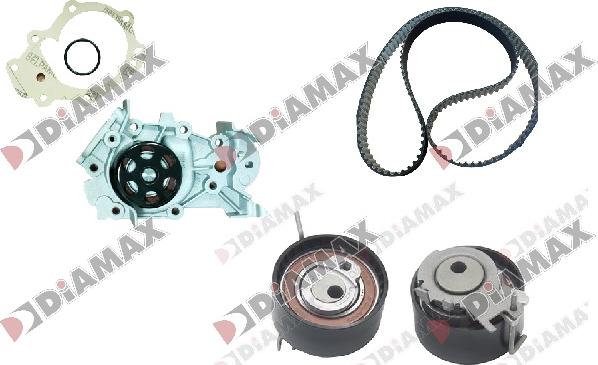 Diamax A6003WP - Водяной насос + комплект зубчатого ремня ГРМ autospares.lv