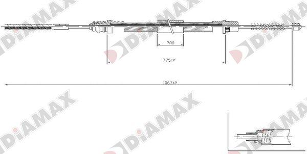 Diamax AA3035 - Тросик, cтояночный тормоз autospares.lv