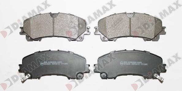 Diamax N09979 - Тормозные колодки, дисковые, комплект autospares.lv