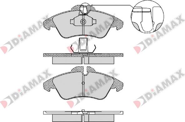 Diamax N09455 - Тормозные колодки, дисковые, комплект autospares.lv