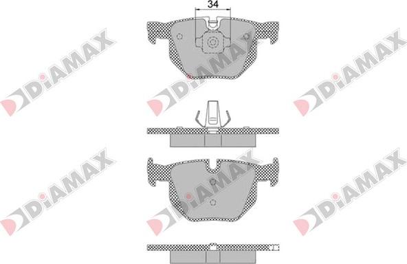 Diamax N09456 - Тормозные колодки, дисковые, комплект autospares.lv