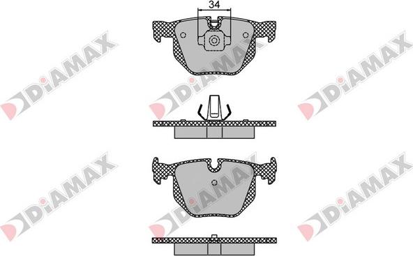 Diamax N09460 - Тормозные колодки, дисковые, комплект autospares.lv