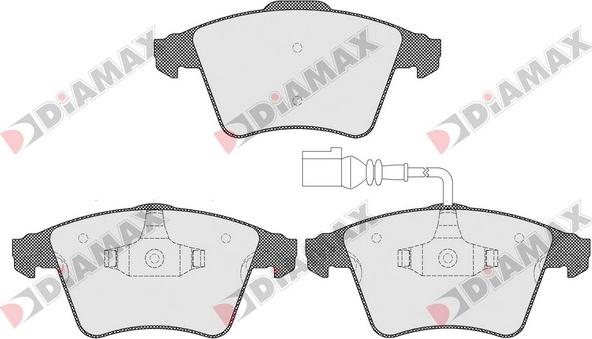 Diamax N09485 - Тормозные колодки, дисковые, комплект autospares.lv