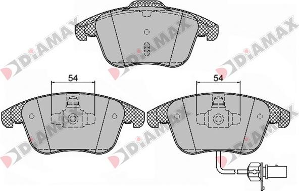 Diamax N09434 - Тормозные колодки, дисковые, комплект autospares.lv