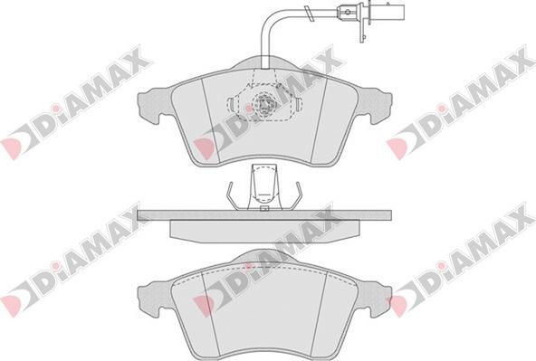 Diamax N09555 - Тормозные колодки, дисковые, комплект autospares.lv