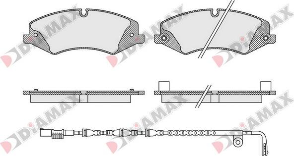 Diamax N09509B - Тормозные колодки, дисковые, комплект autospares.lv