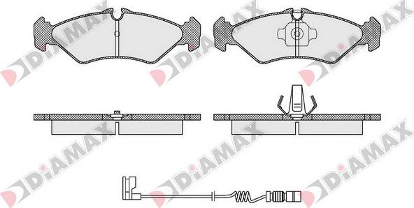 Diamax N09508A - Тормозные колодки, дисковые, комплект autospares.lv