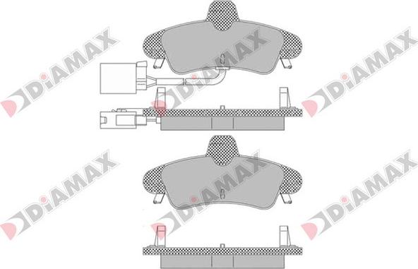 Diamax N09533 - Тормозные колодки, дисковые, комплект autospares.lv