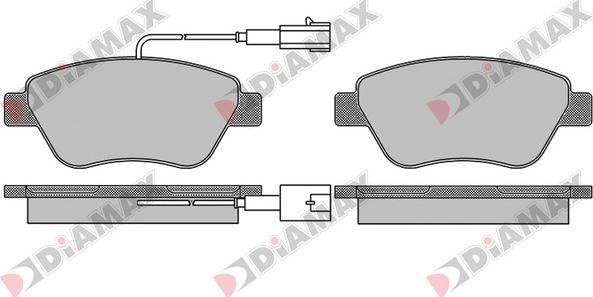 Diamax N09527 - Тормозные колодки, дисковые, комплект autospares.lv