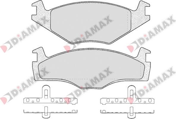 Diamax N09632 - Тормозные колодки, дисковые, комплект autospares.lv
