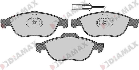 Diamax N09675 - Тормозные колодки, дисковые, комплект autospares.lv