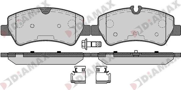 Diamax N09677 - Тормозные колодки, дисковые, комплект autospares.lv