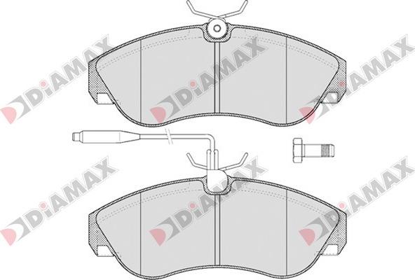 Diamax N09096 - Тормозные колодки, дисковые, комплект autospares.lv