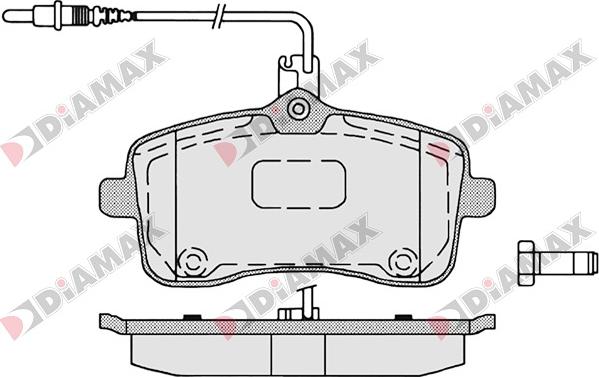 Diamax N09054 - Тормозные колодки, дисковые, комплект autospares.lv