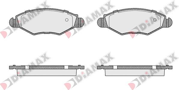 Diamax N09007 - Тормозные колодки, дисковые, комплект autospares.lv