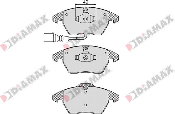 Diamax N09025 - Тормозные колодки, дисковые, комплект autospares.lv