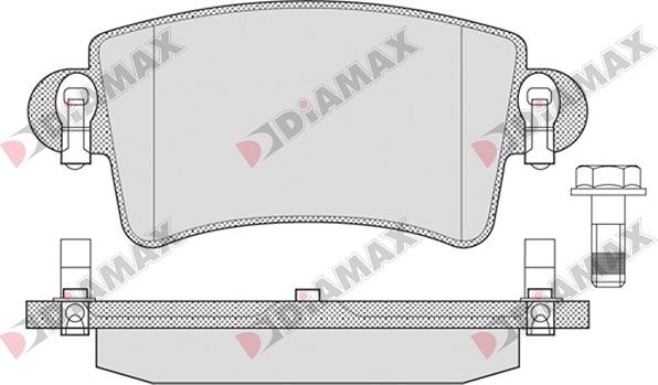 Diamax N09020 - Тормозные колодки, дисковые, комплект autospares.lv