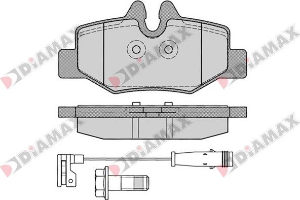 Diamax N09193 - Тормозные колодки, дисковые, комплект autospares.lv