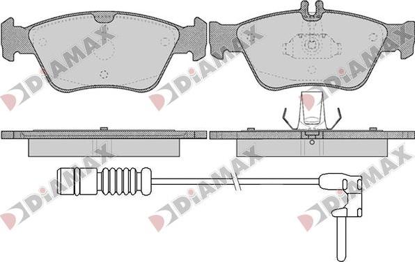 Diamax N09157A - Тормозные колодки, дисковые, комплект autospares.lv