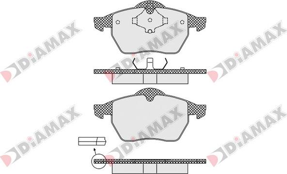 Diamax N09113 - Тормозные колодки, дисковые, комплект autospares.lv