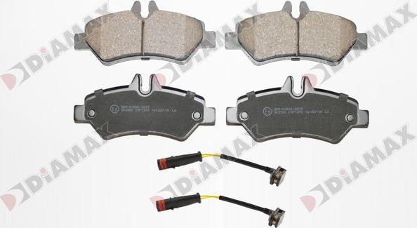 Diamax N09134A - Тормозные колодки, дисковые, комплект autospares.lv