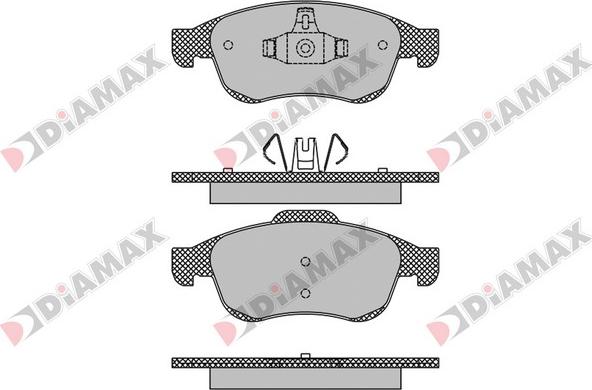 Diamax N09173 - Тормозные колодки, дисковые, комплект autospares.lv