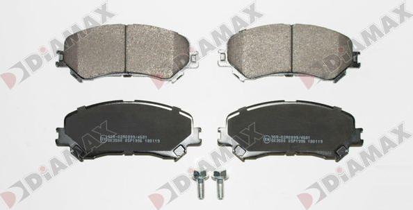 Diamax N09895 - Тормозные колодки, дисковые, комплект autospares.lv