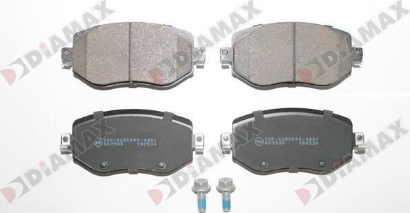 Diamax N09891 - Тормозные колодки, дисковые, комплект autospares.lv