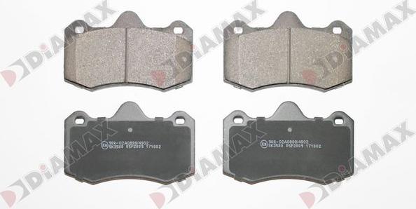 Diamax N09888 - Тормозные колодки, дисковые, комплект autospares.lv