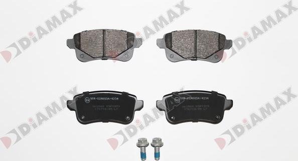 Diamax N09874 - Тормозные колодки, дисковые, комплект autospares.lv