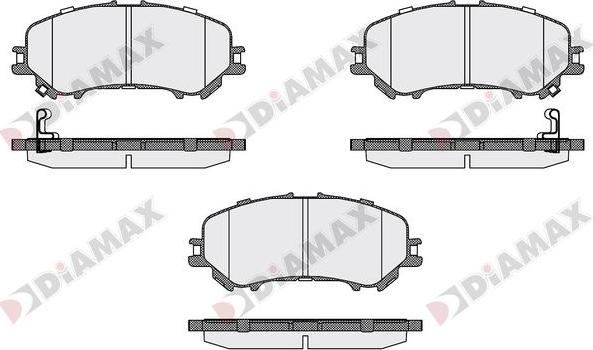 Diamax N09877 - Тормозные колодки, дисковые, комплект autospares.lv