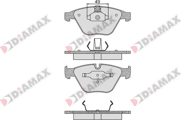 Diamax N09352 - Тормозные колодки, дисковые, комплект autospares.lv