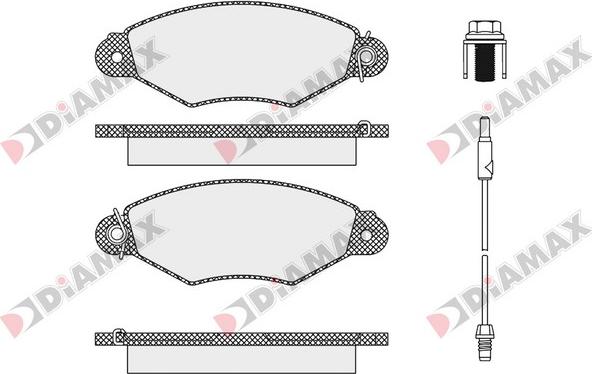 Diamax N09326 - Тормозные колодки, дисковые, комплект autospares.lv