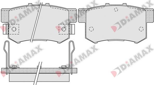 Diamax N09292 - Тормозные колодки, дисковые, комплект autospares.lv