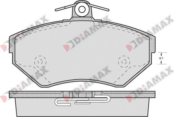 Diamax N09233 - Тормозные колодки, дисковые, комплект autospares.lv