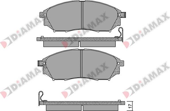 Diamax N09273 - Тормозные колодки, дисковые, комплект autospares.lv