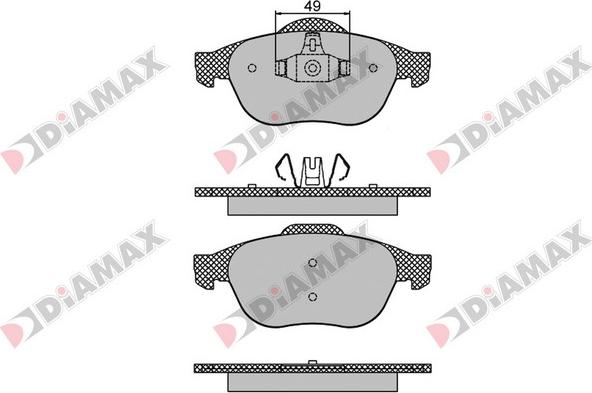 Diamax N09272 - Тормозные колодки, дисковые, комплект autospares.lv